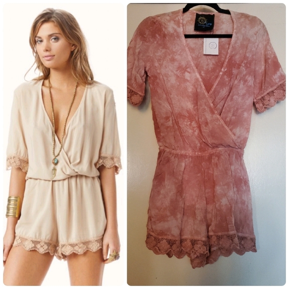 Blue Life Pants - 🚫SOLD🚫 🆕️ Blue Life Knit Lace Trim Romper